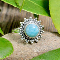 Larimar Sun Ring - Sterling Silver