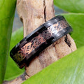 Men's Tungsten Band Ring with Copper Celtic Design