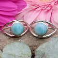 Larimar Round Ring - Sterling Silver